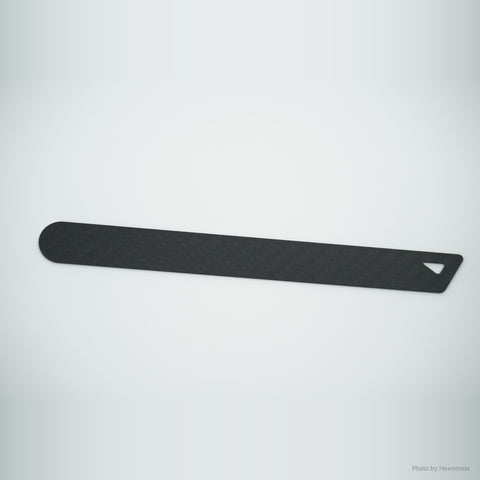 Back of the carbon fiber ruler, plain woven carbon fiber