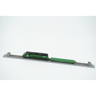 Complete Cascade Green desk train with Burlington Northern SD45, green flat car and both track bumpers.