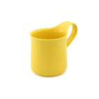 Yellow ceramic mug, handle to the right